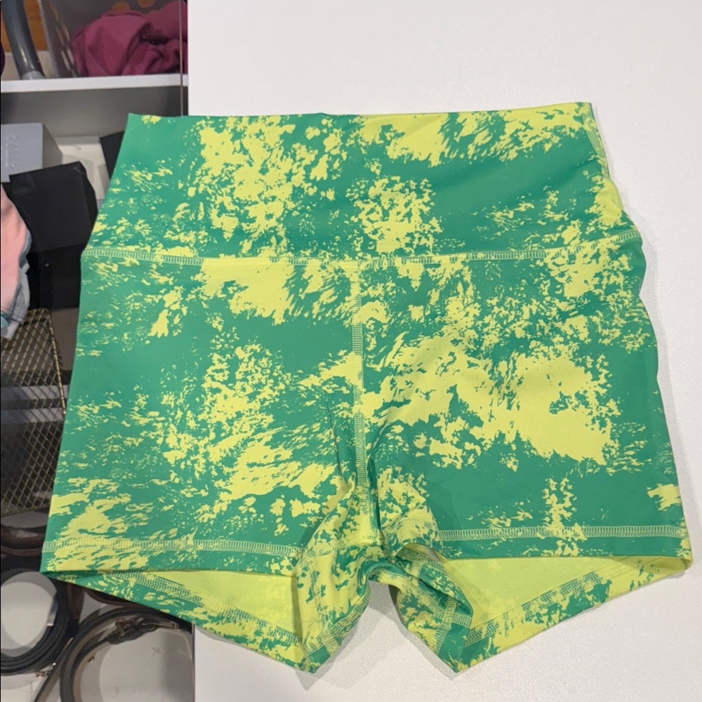 Fleo Green and Yellow Women's Shorts